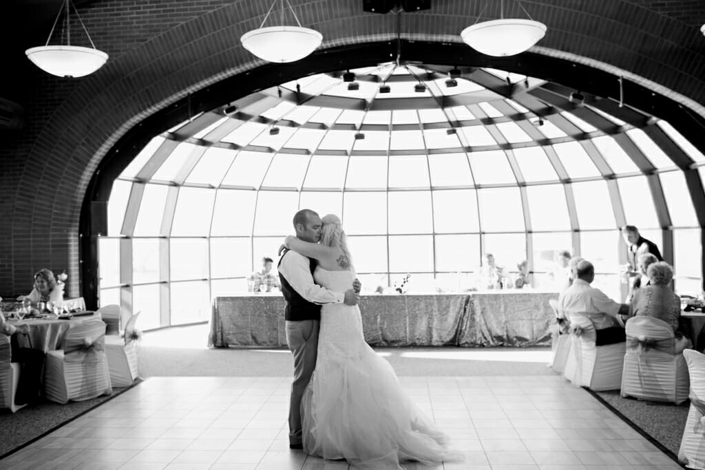 The first dance with the bride and groom